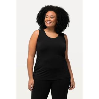 Ulla Popken  Top elasticizzato con scollo rotondo classico nero 