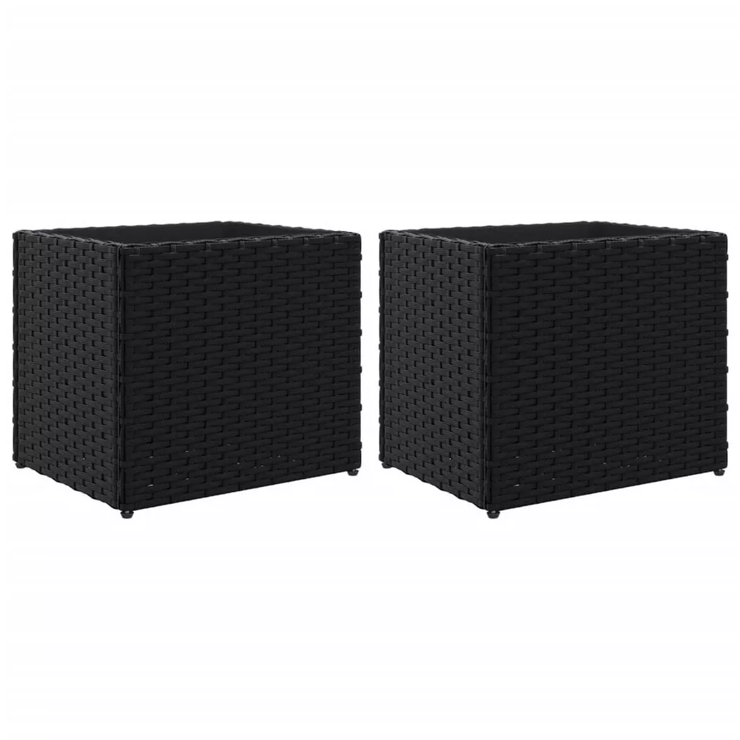 VidaXL - Jardinière rotin synthétique, One Size, Noir