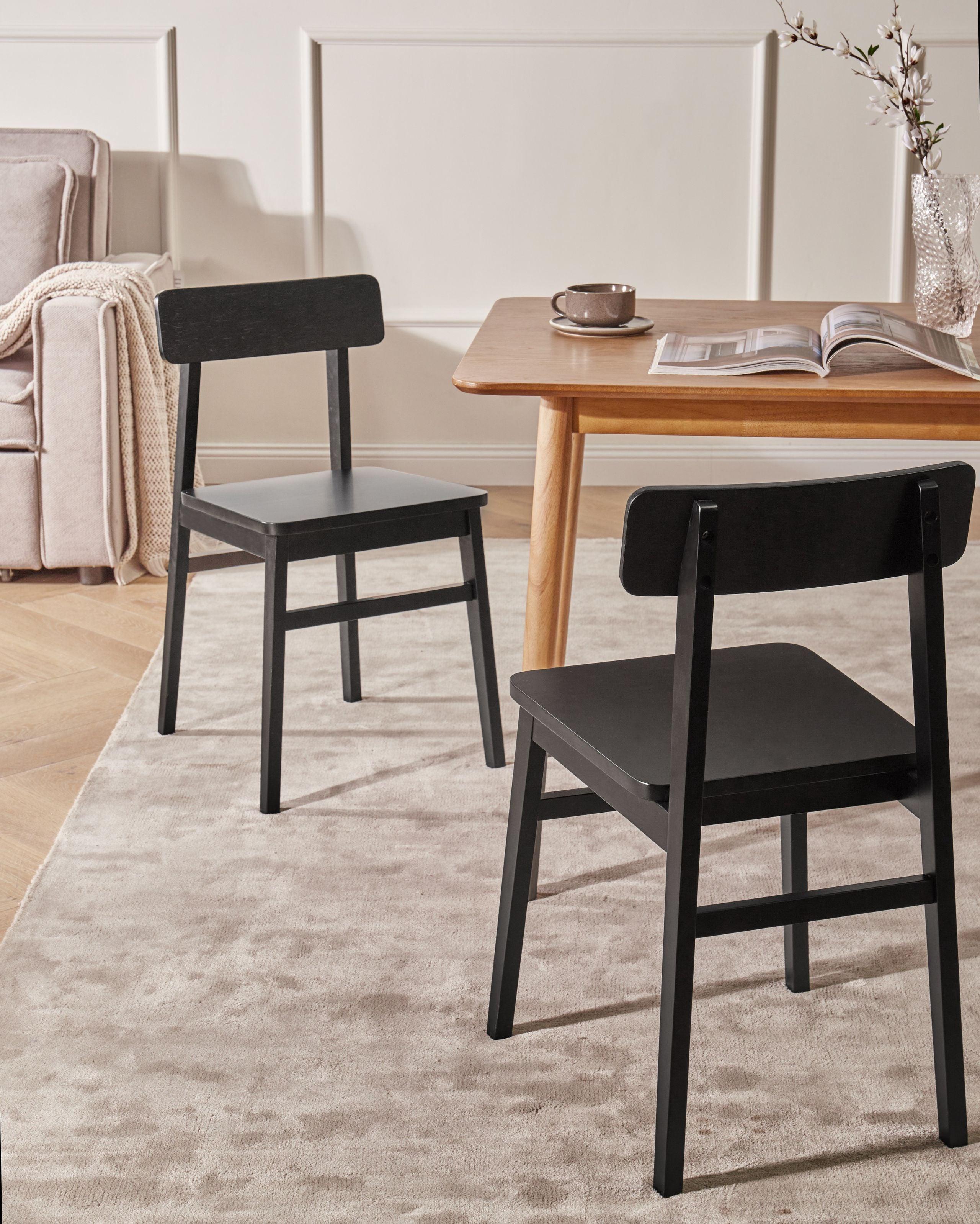 Beliani Set di 2 sedie da pranzo en Legno di caucciù Classico GORRE  