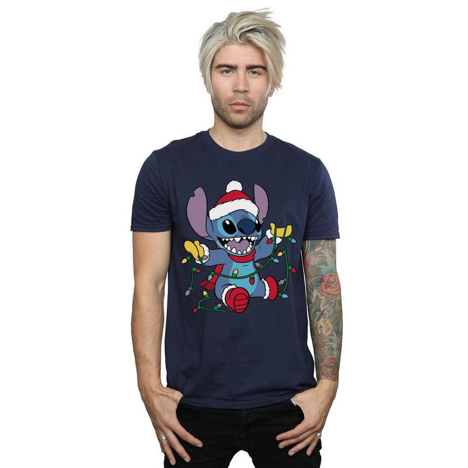 Disney Stitch Luci di Natale T-Shirt  