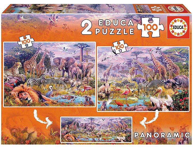 Educa  Puzzle Wilde Tiere (2x100) 