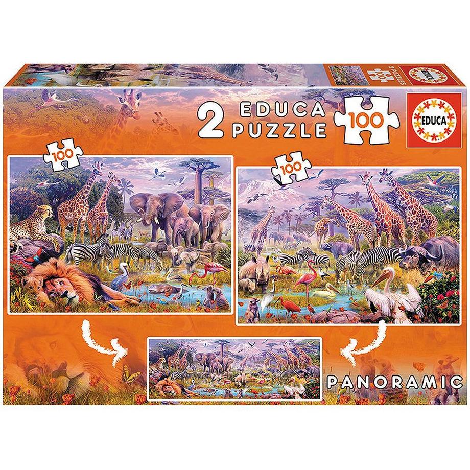 Educa  Puzzle Wilde Tiere (2x100) 