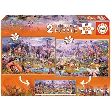 Puzzle Wilde Tiere (2x100)