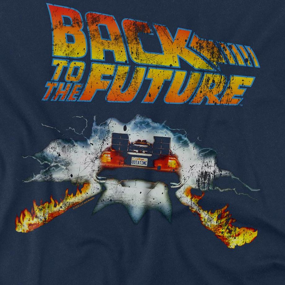 Back To The Future Delorean T-Shirt Ringgesponnen  
