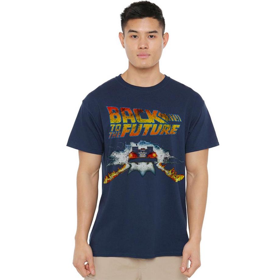 Back To The Future Delorean T-Shirt Ringgesponnen  