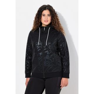 Ulla Popken  Hoodie, Pailletten-Druck, Kängurutasche, Langarm 