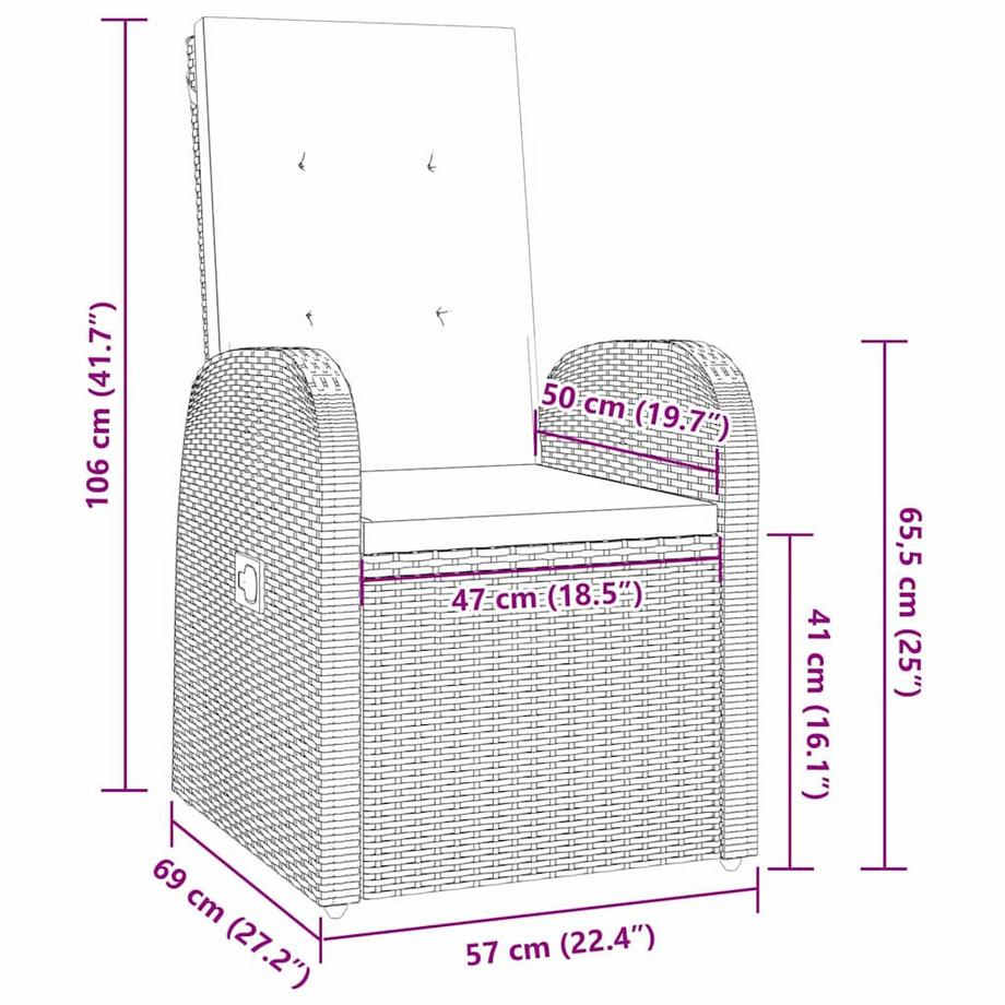 VidaXL Ensemble de meubles de patio poly rattan  