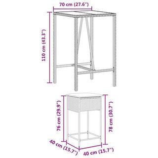 VidaXL Gartenbar set poly-rattan  