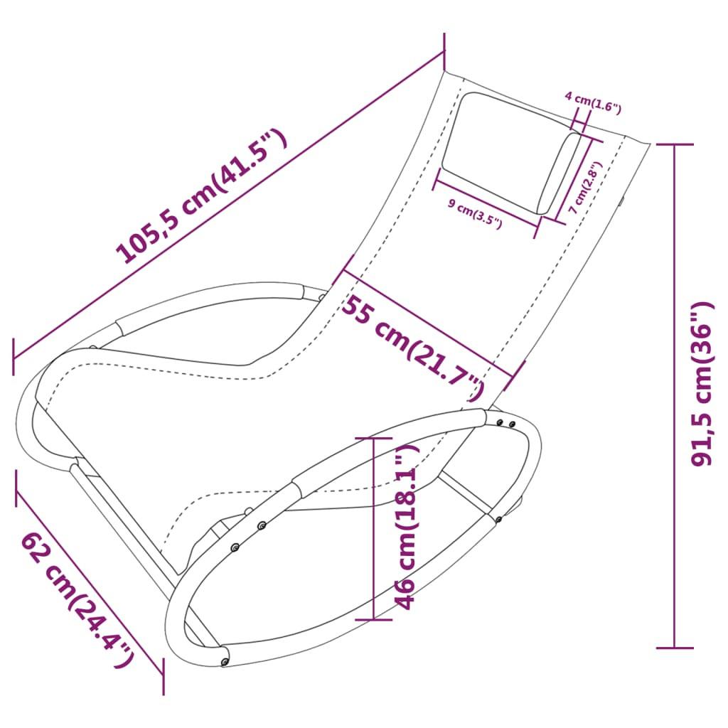 VidaXL lettino prendisole Tessuto  