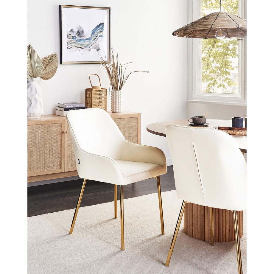 Beliani Esszimmerstuhl 2er Set aus Samtstoff Retro LOVERNA  