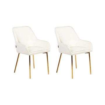 Esszimmerstuhl 2er Set aus Samtstoff Retro LOVERNA