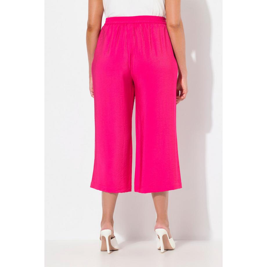 Ulla Popken Gehämmerte Weite Bein Culotte mit Elastikbund  