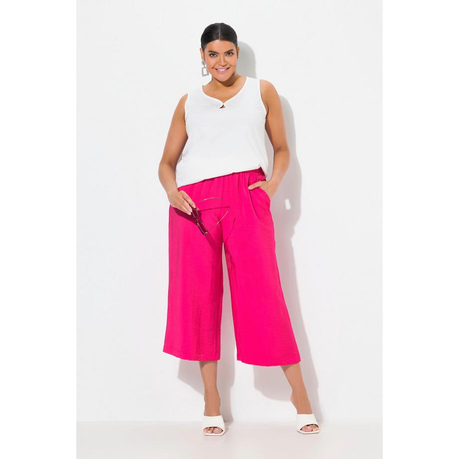 Ulla Popken Gehämmerte Weite Bein Culotte mit Elastikbund  