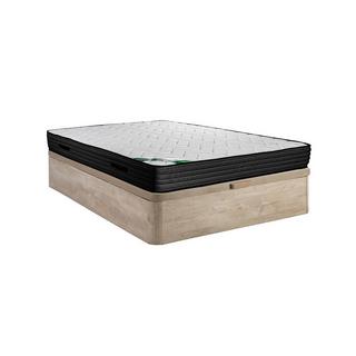 Vente-unique Ensemble 140 x 190 cm sommier coffre naturel clair + matelas mousse et coutil bambou ép.25cm - BERENDI de NATUREA  