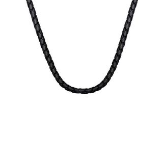 Kuzzoi  Collier Hommes Cuir Véritable Tressé De Base Noir 