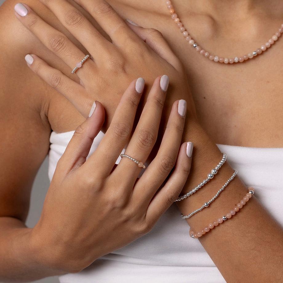 Balibay  Bague Leanie avec pierre de lune cannelle facettée 