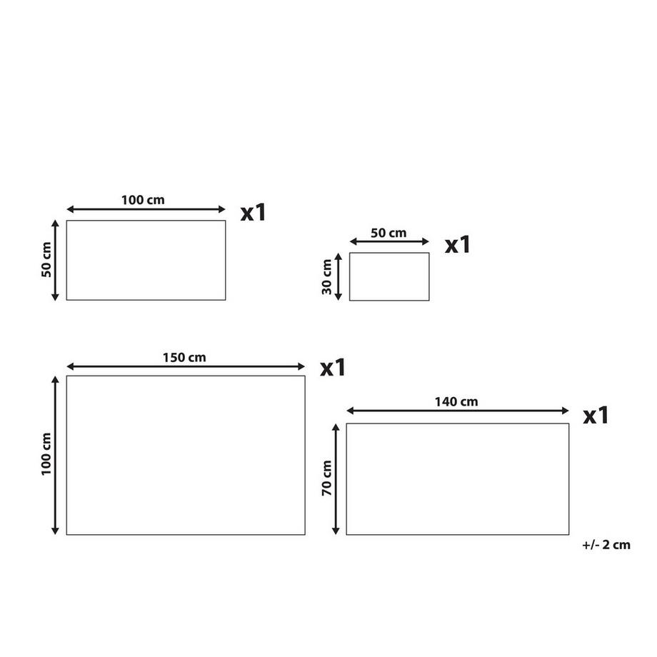 Beliani Set di 4 asciugamani en Cotone AREORA  