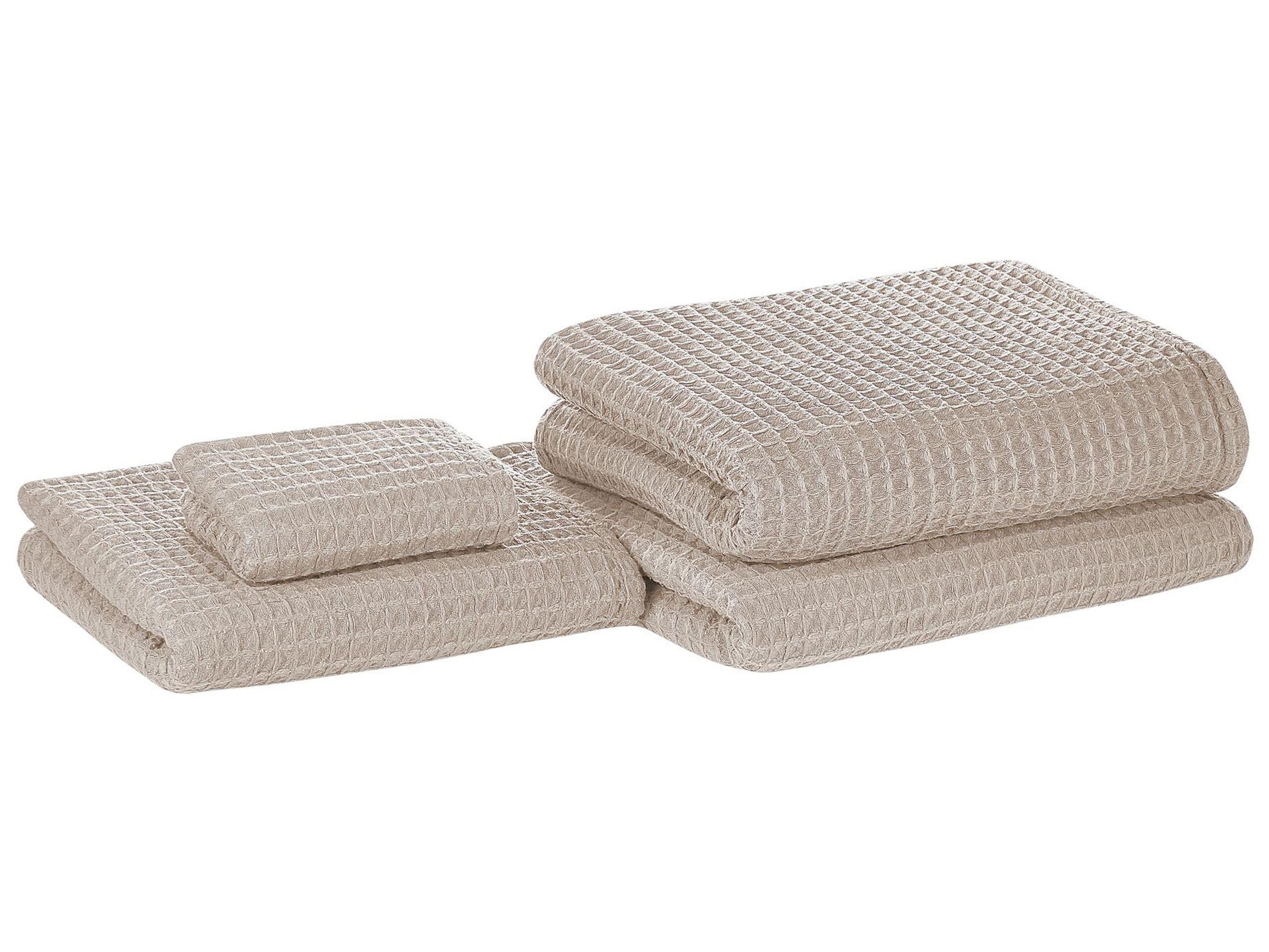 Beliani Set di 4 asciugamani en Cotone AREORA  