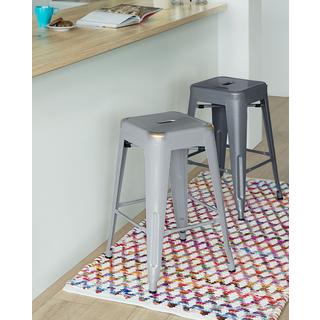 Beliani Set di 2 sgabelli da bar en Acciaio Industriale CABRILLO  