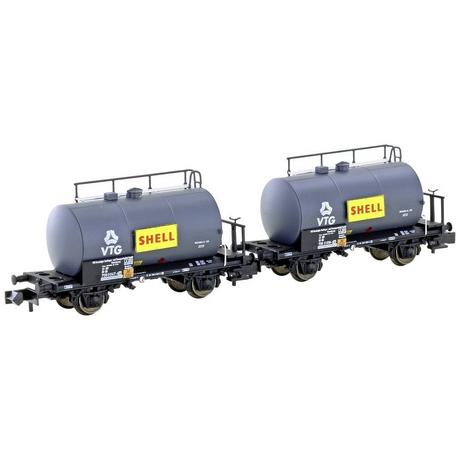 Hobbytrain  Lot de 2 wagons-citernes légers VTG/Shell de la DB 