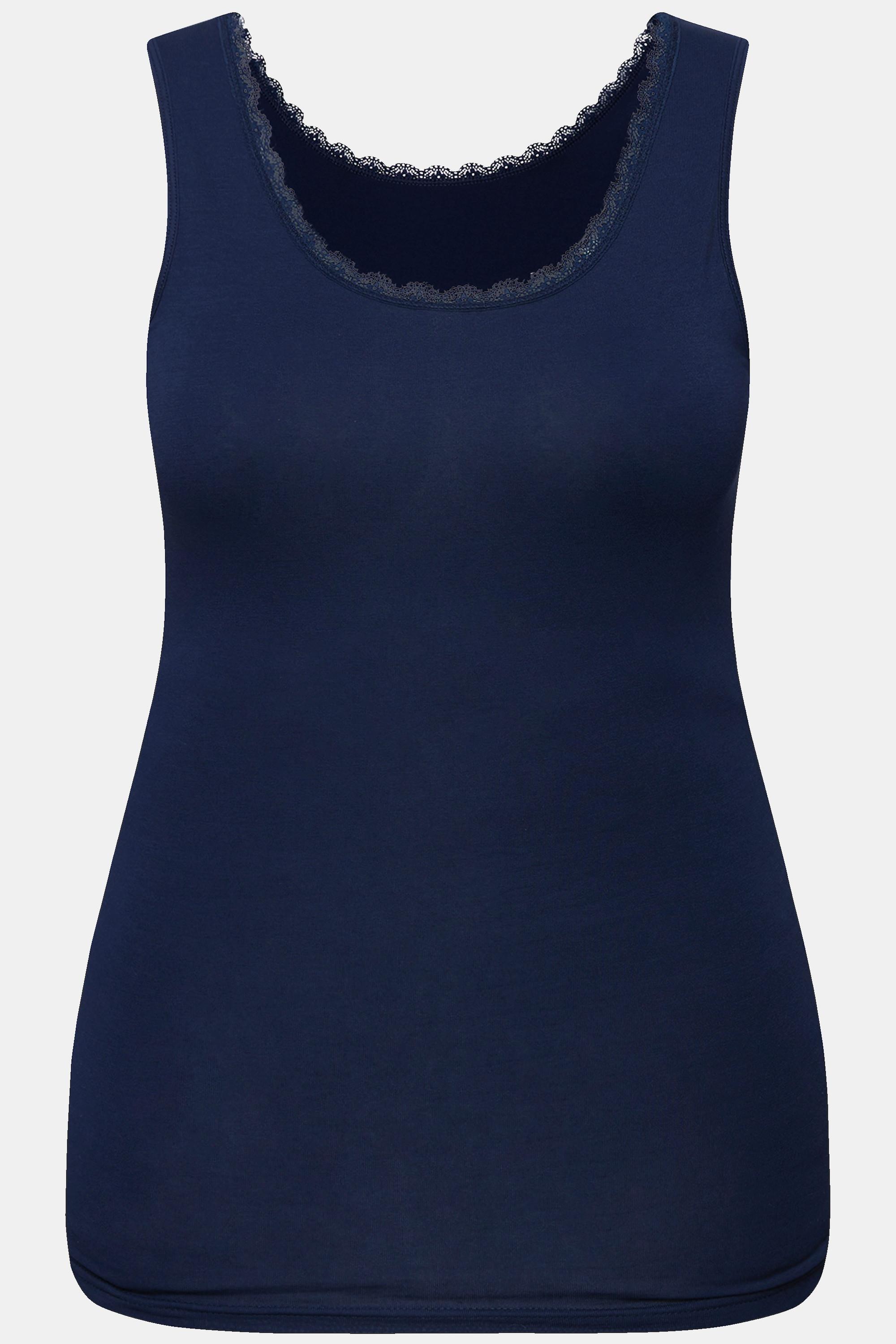 Ulla Popken Canottiera Pizzo Scollo Rotondo  