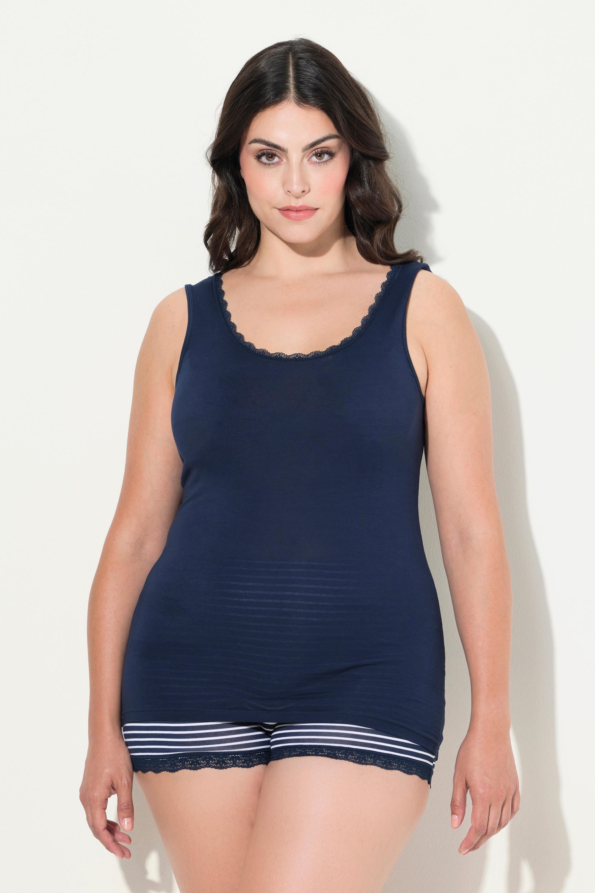 Ulla Popken Canottiera Pizzo Scollo Rotondo  