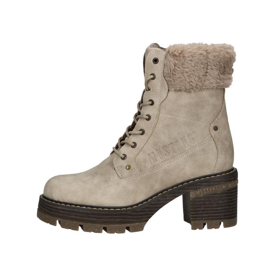Mustang Bottines à lacets avec col en fausse fourrure  