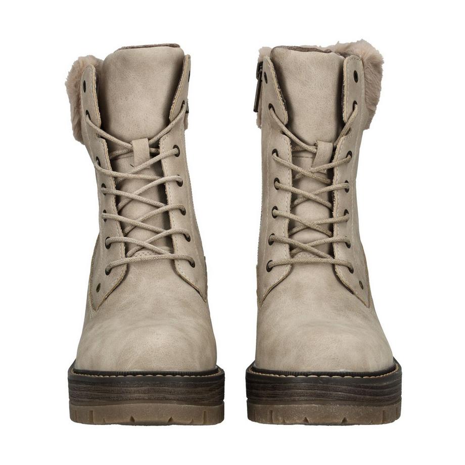 Mustang Bottines à lacets avec col en fausse fourrure  