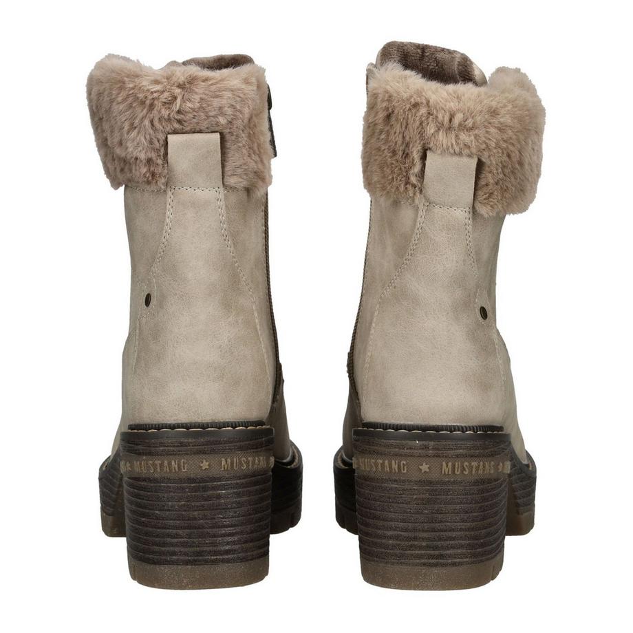 Mustang Bottines à lacets avec col en fausse fourrure  