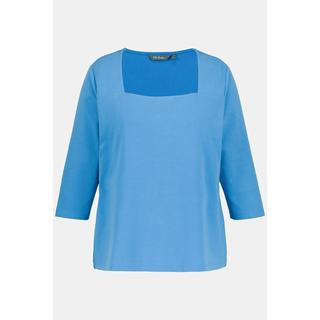 Ulla Popken  Shirt, Quernaht, Classic, Carrée-Ausschnitt, 3/4-Arm 