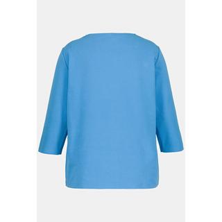 Ulla Popken  Maglia classica con scollo rettangolare, cucitura trasversale e maniche a 3/4 