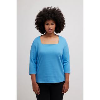 Ulla Popken  Shirt, Quernaht, Classic, Carrée-Ausschnitt, 3/4-Arm 