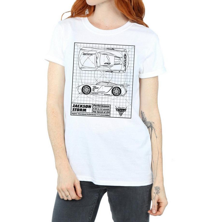Disney Pixar Cars Jackson Storm Blueprint T-Shirt  