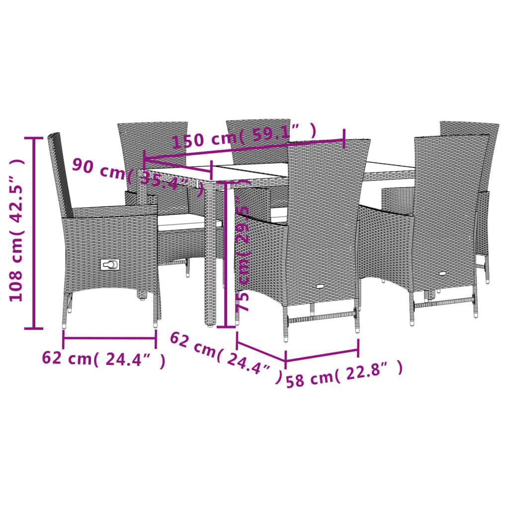 VidaXL set da pranzo da giardino Polirattan  