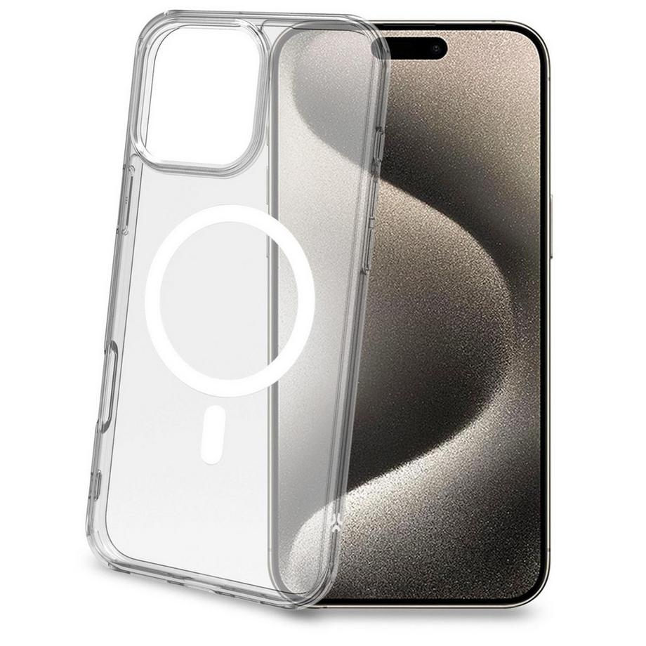 Celly  Gelskinmag TPU Cover MagSafe kompatibles iPhone 16 Pro Max Transparent 