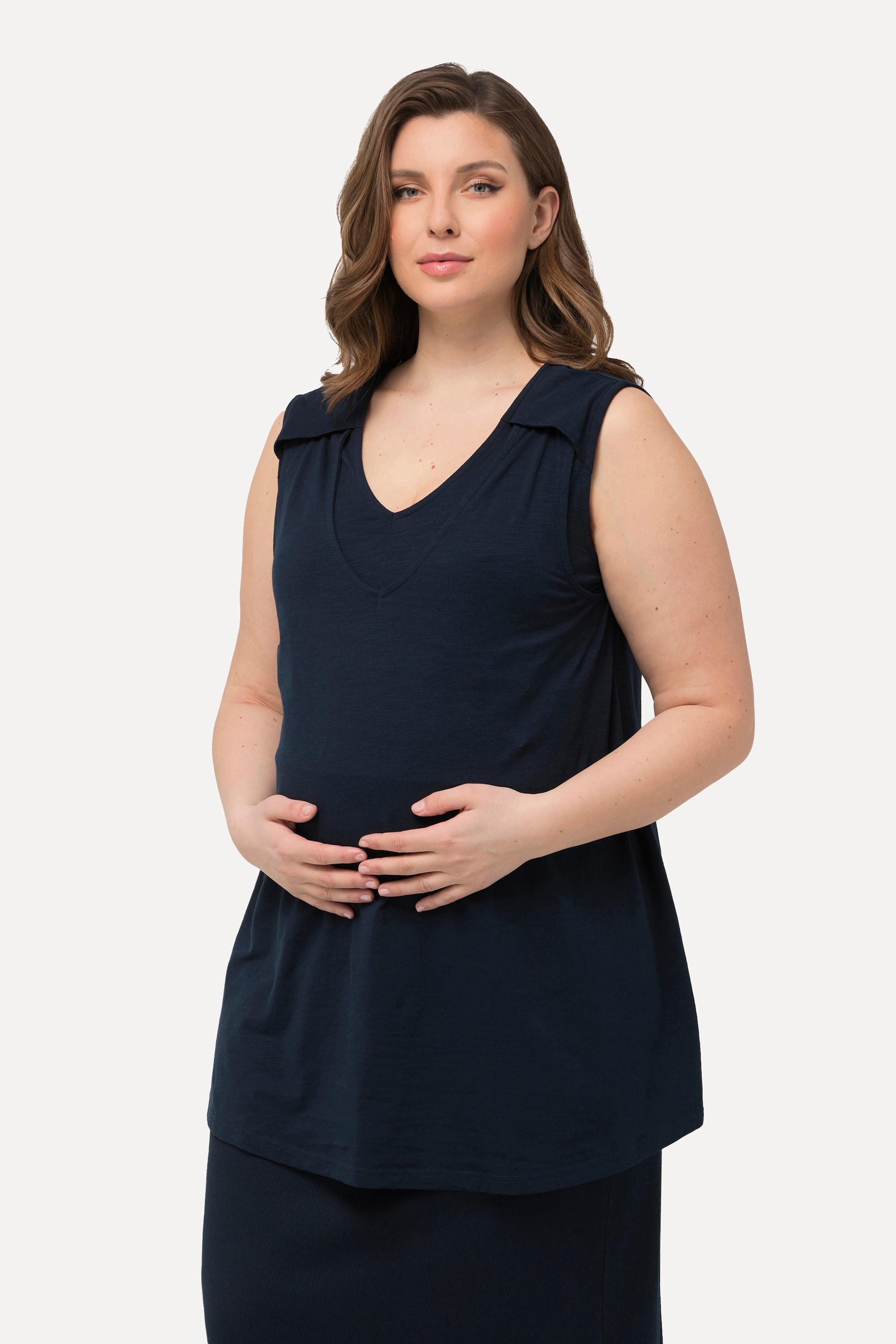 Ulla Popken Bellieva Top lungo Linea A Funzione allattamento Effetto incrociato senza maniche  