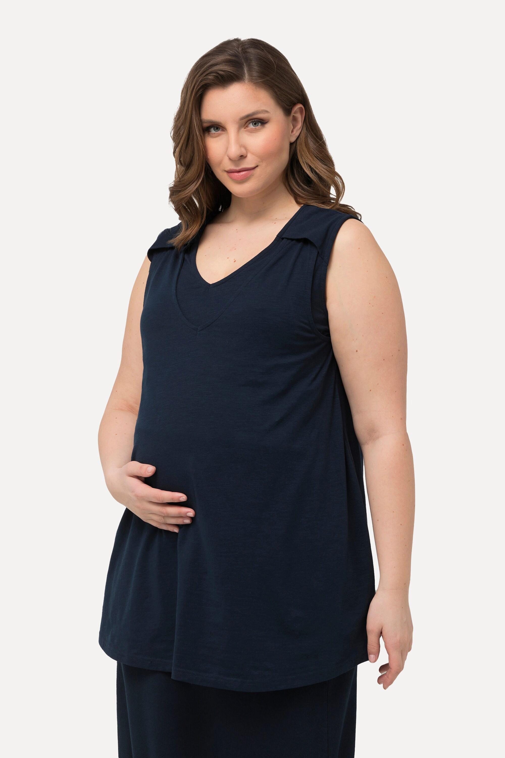 Ulla Popken Bellieva Top lungo Linea A Funzione allattamento Effetto incrociato senza maniche  