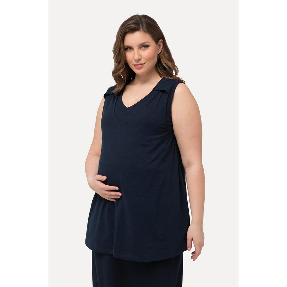 Ulla Popken Bellieva Haut long Ligne A Fonction allaitement Style cache-cœur sans manches  