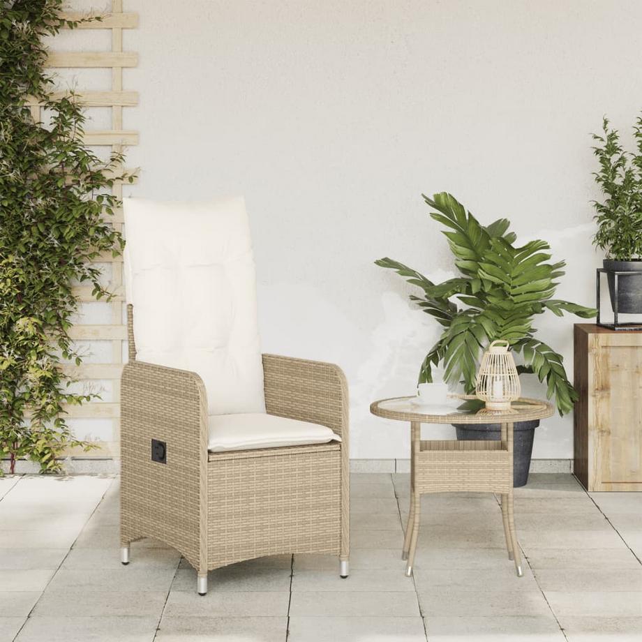 VidaXL Chaise de jardin inclinable rotin synthétique  