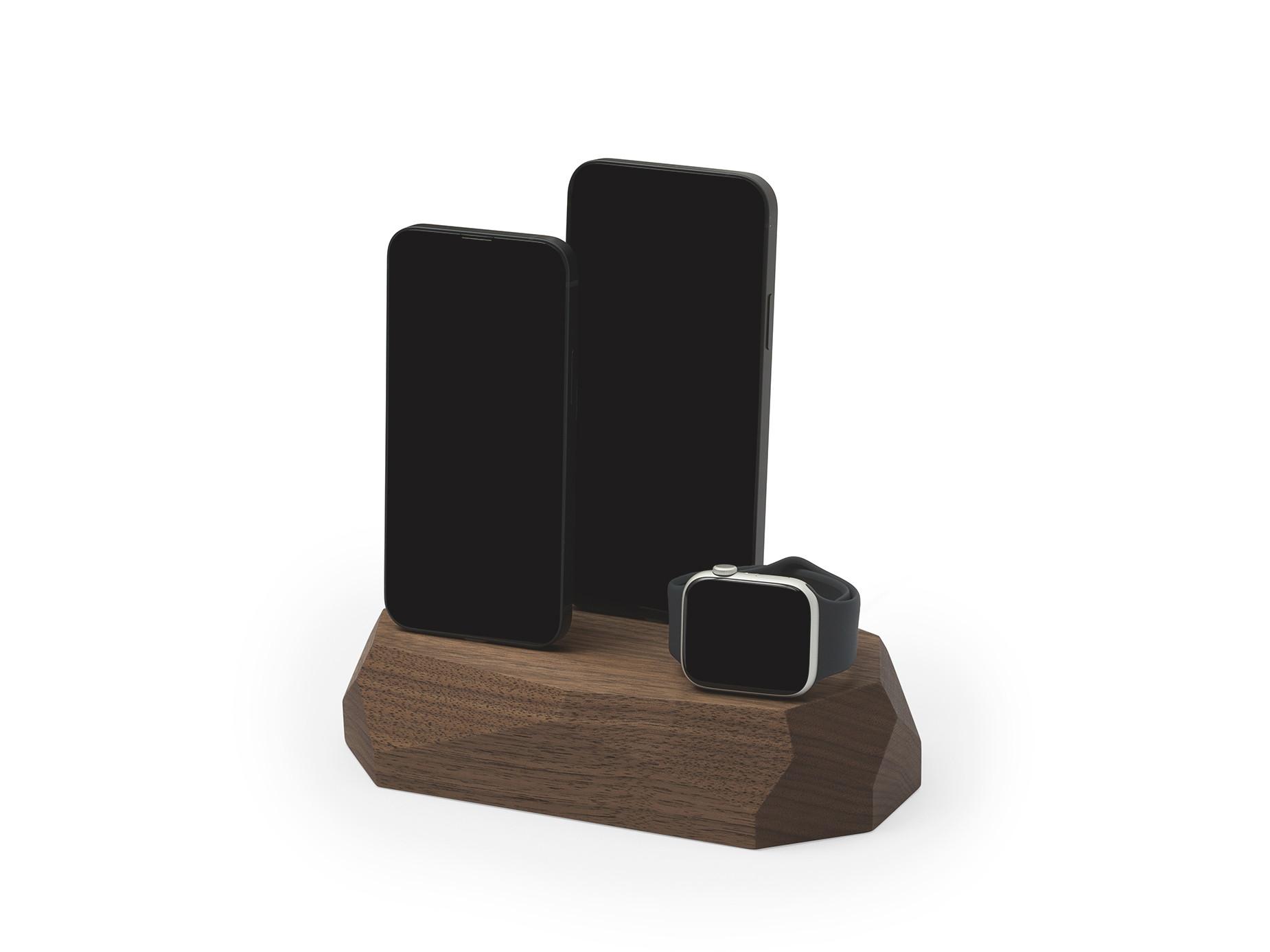 Oakywood  Triple Dock - docking station in legno per tre dispositivi - 2 x Lightning 