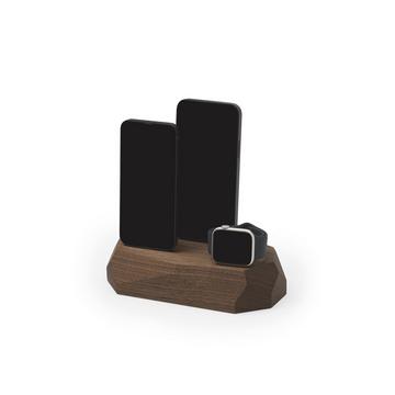 Triple Dock - Station d'accueil en bois pour trois appareils - 2 x Lightning