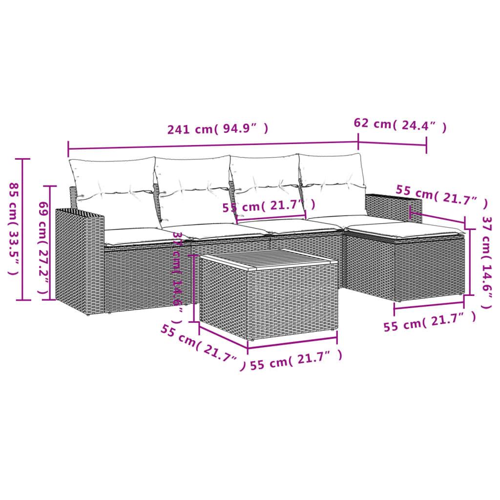 VidaXL set divano da giardino Polirattan  