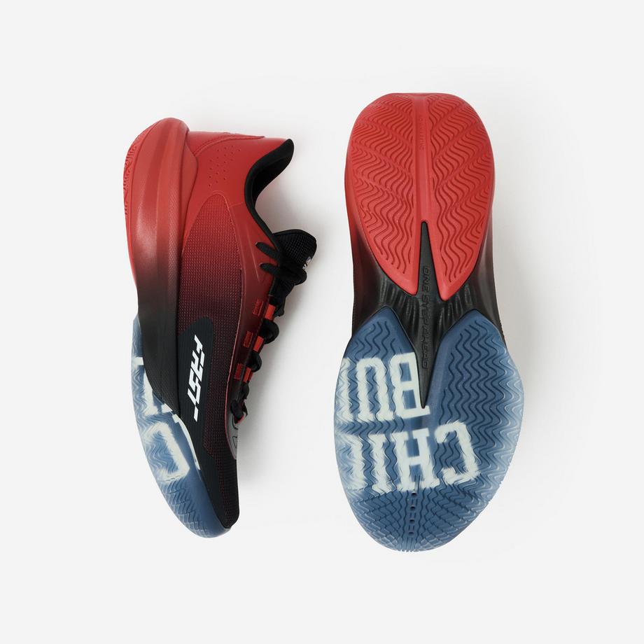 KIPSTA Fast 500 Low Basketballschuhe Niedrige Unisex-Basketballschuhe NBA Chicago, Fast 500, Schwarz & Rot 