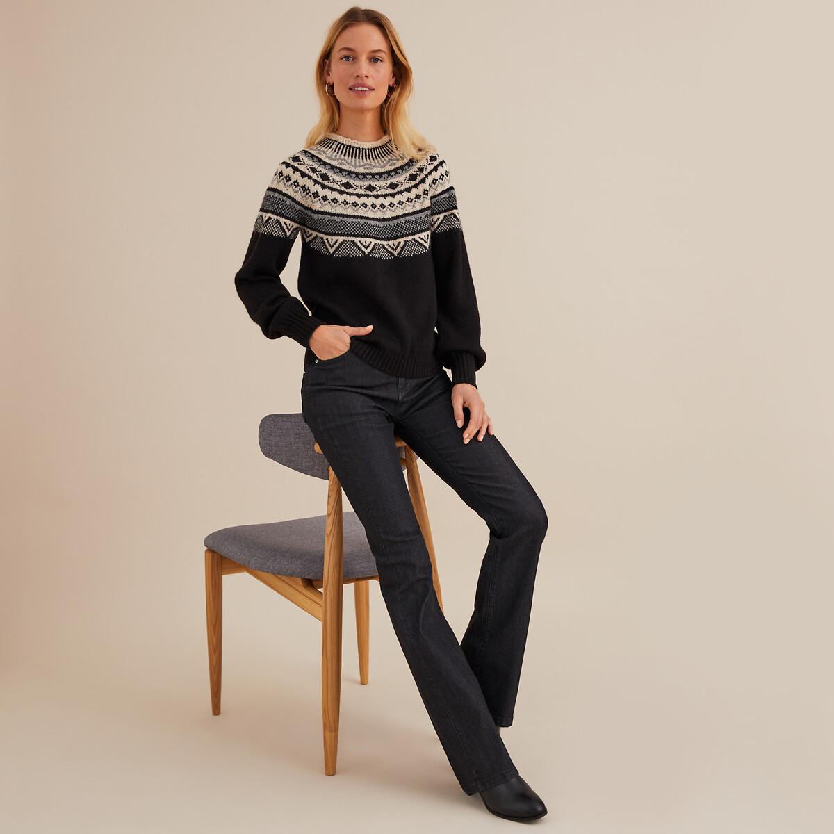 La Redoute Collections  Grobstrickpullover mit Stehkragen und Jacquardmuster 