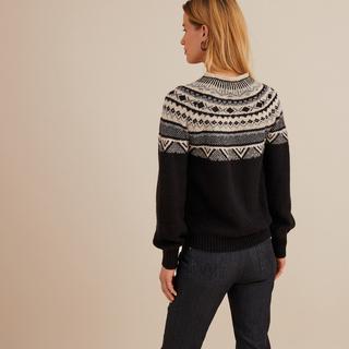 La Redoute Collections  Grobstrickpullover mit Stehkragen und Jacquardmuster 