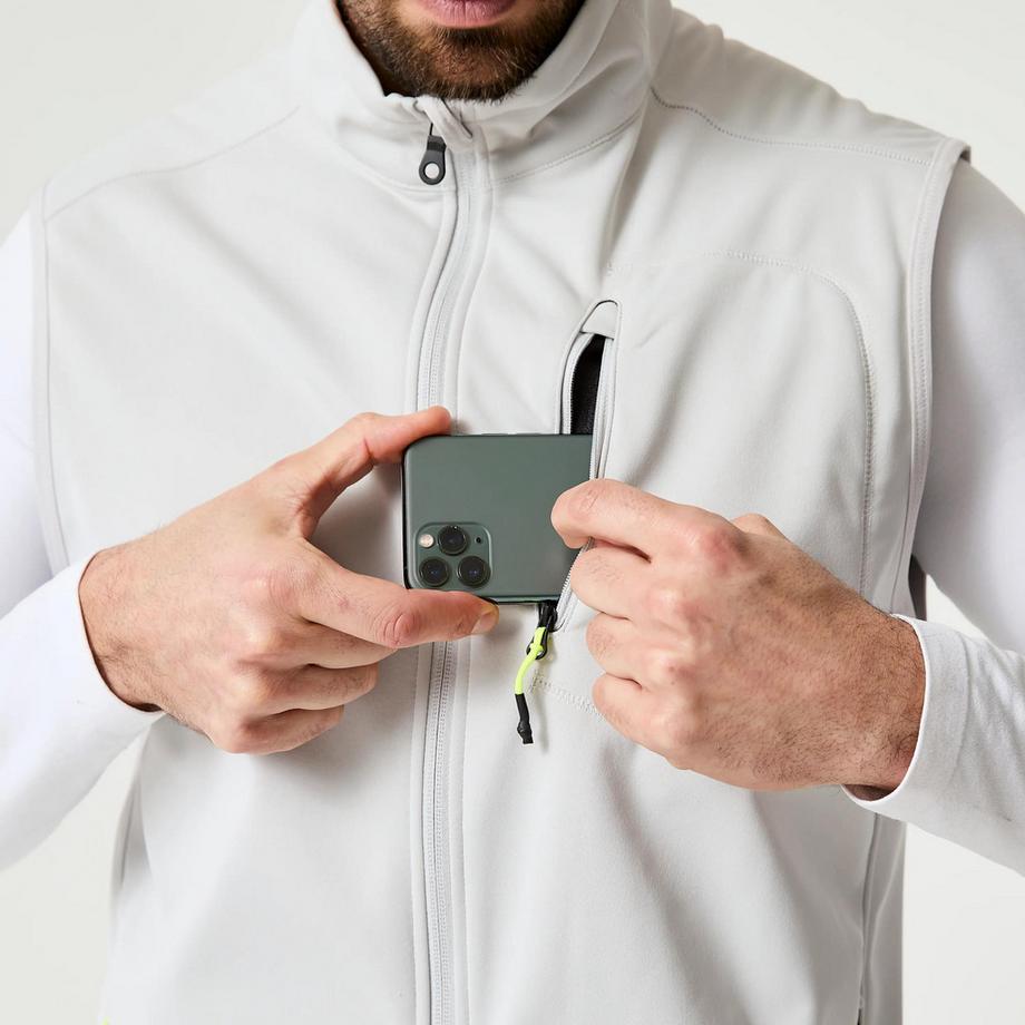 TRIBORD  Gilet softshell de voile sans manche coupe-vent homme, 900 gris clair 