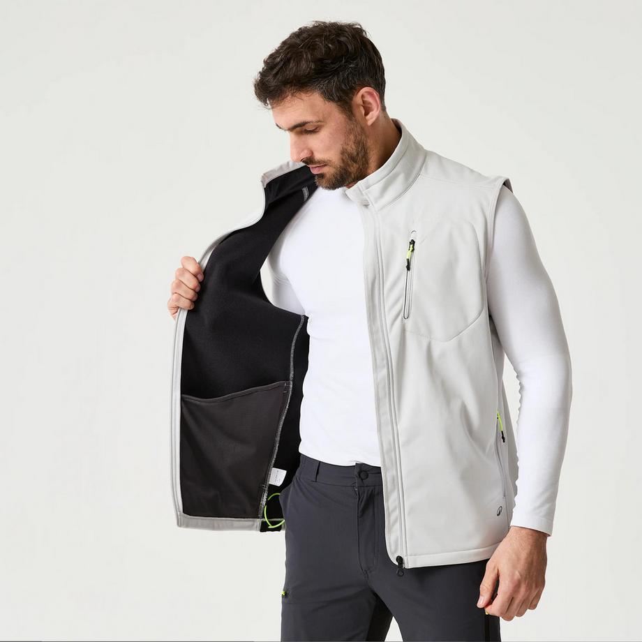 TRIBORD  Gilet softshell de voile sans manche coupe-vent homme, 900 gris clair 
