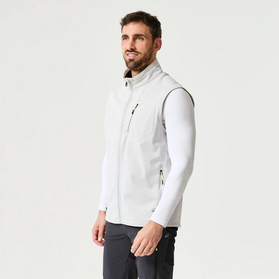 Gilet softshell de voile sans manche coupe-vent homme, 900 gris clair
