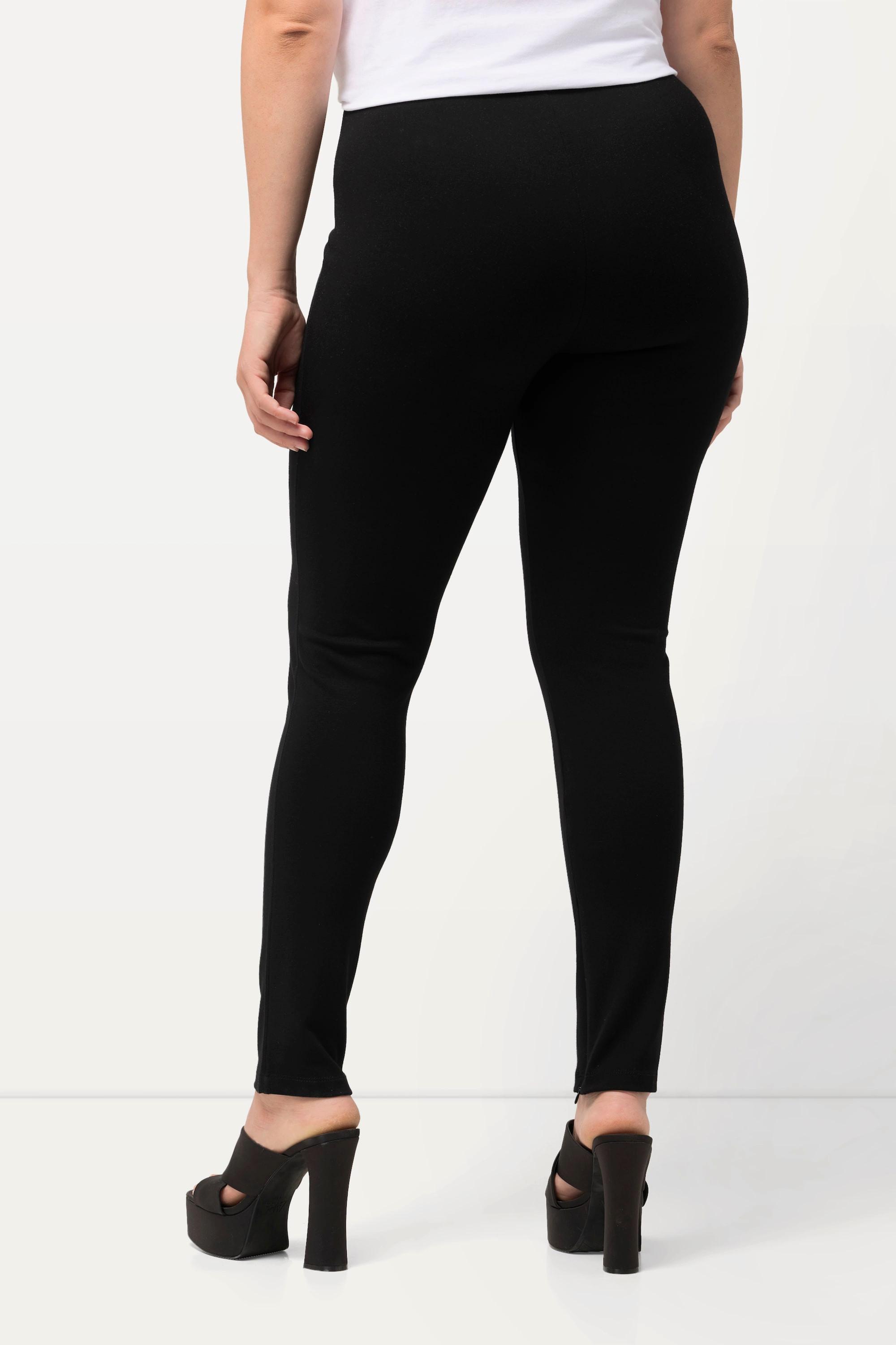 Ulla Popken Pantalon Sarah jambe slim bas de jambe zippé taille élastique  