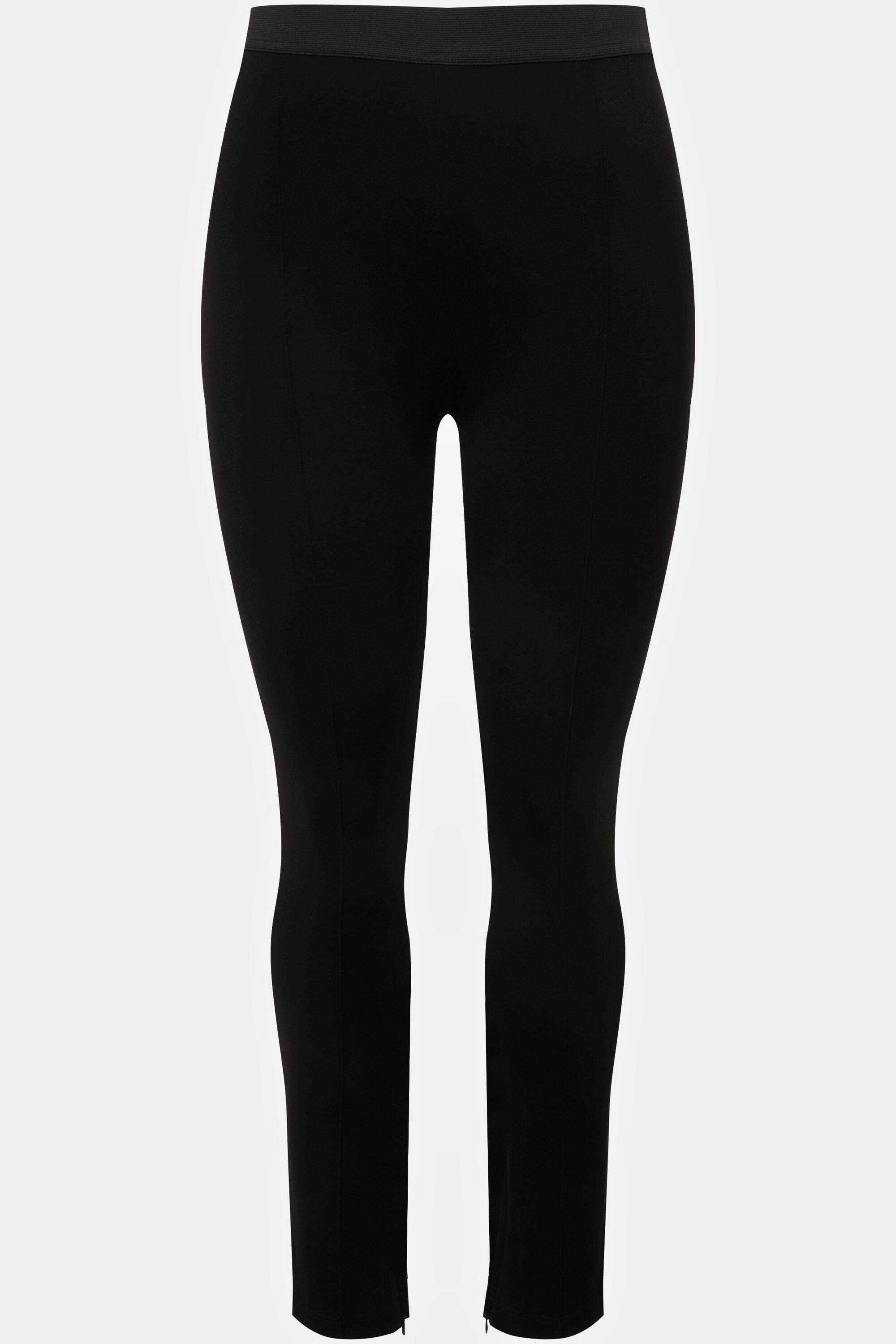 Ulla Popken Pantalon Sarah jambe slim bas de jambe zippé taille élastique  